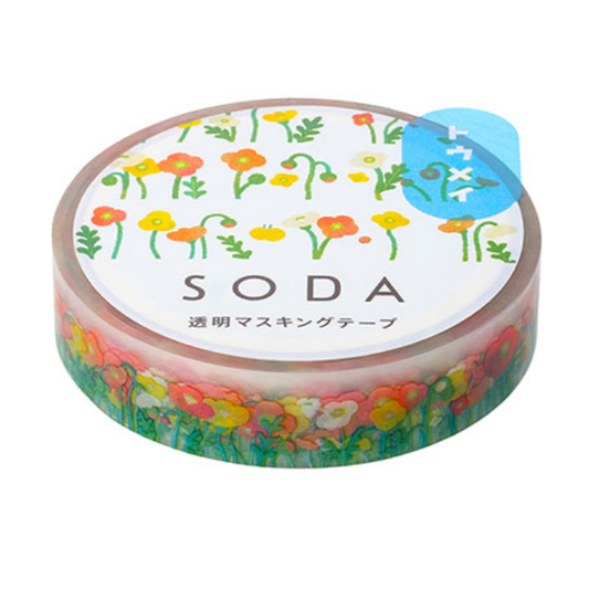 SODA Transparent Masking Tape 10mm / Poppy · King Jim