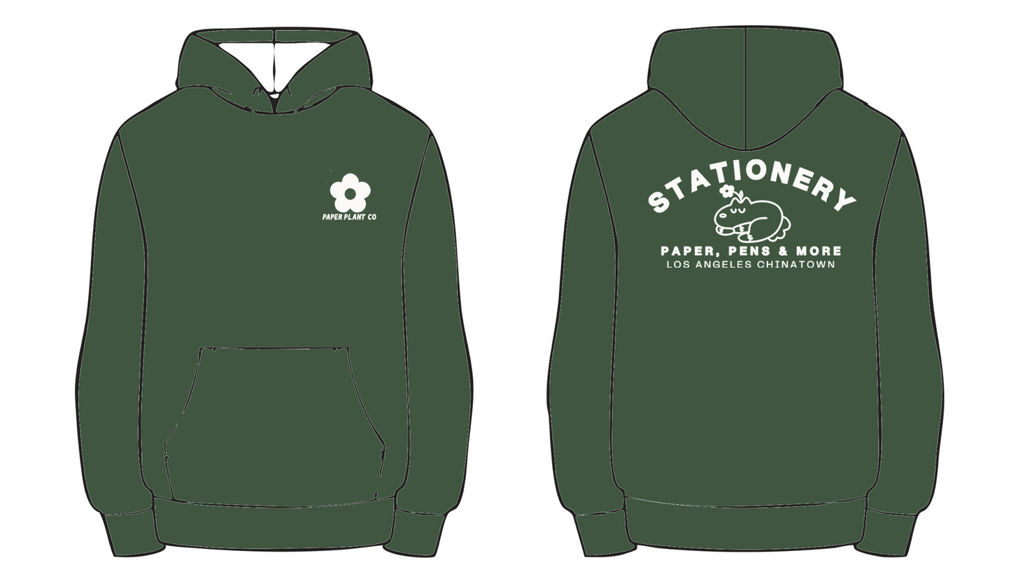 Paper Plant Co Original Sleeping Vincent Hoodie - Forest Green