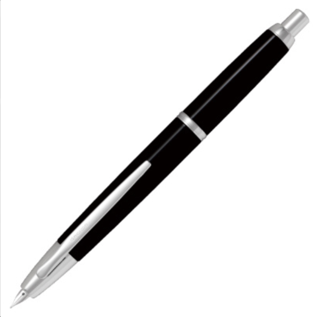Black & Rhodium Trim Decimo Pilot Vanishing Point Fountain Pen