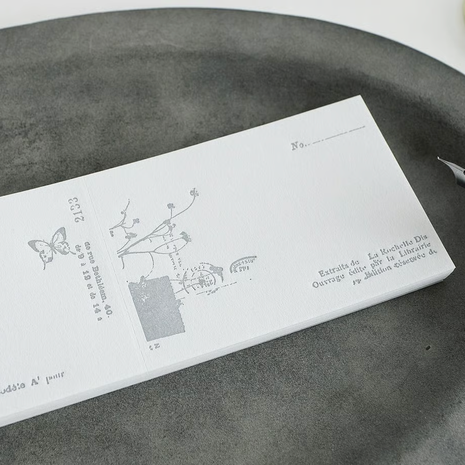 Nostalgy Grey Letterpress Memo Pad · Yohaku