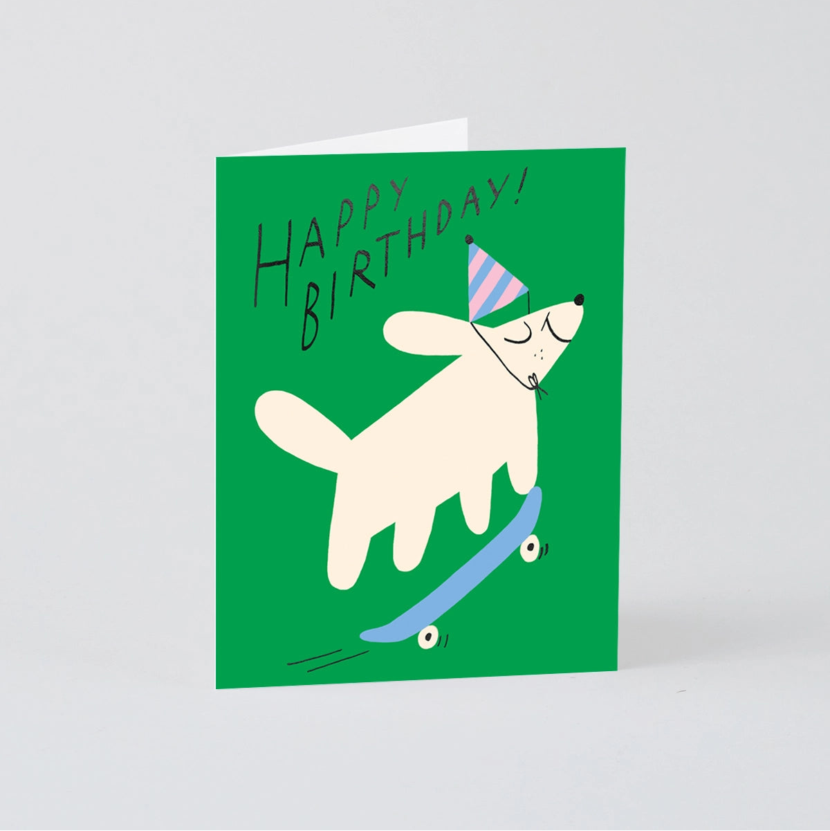 Skateboard Dog Birthday Card · Wrap