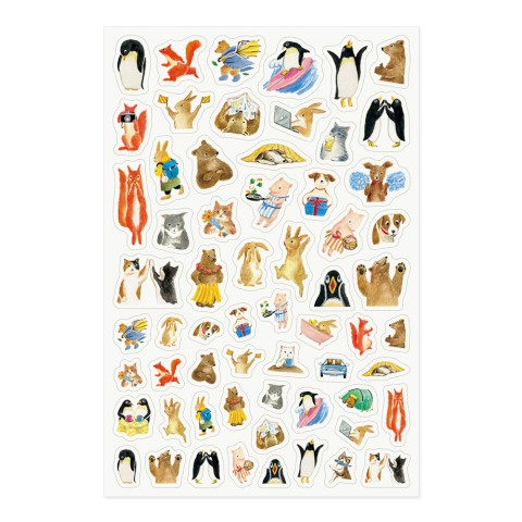 Animal Yuru Log Sticker Sheet · Midori