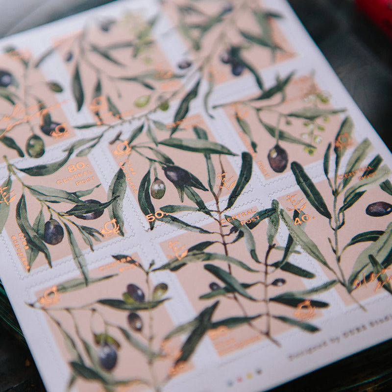 Olive Branches Stamp Style Sticker · OURS Studio