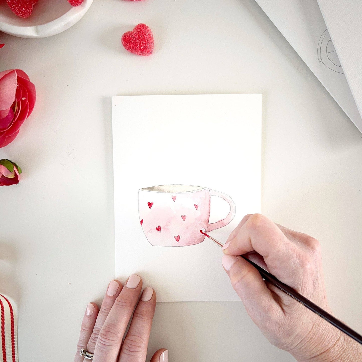 Love Sweet Love Paintable Notecard · emily lex studio