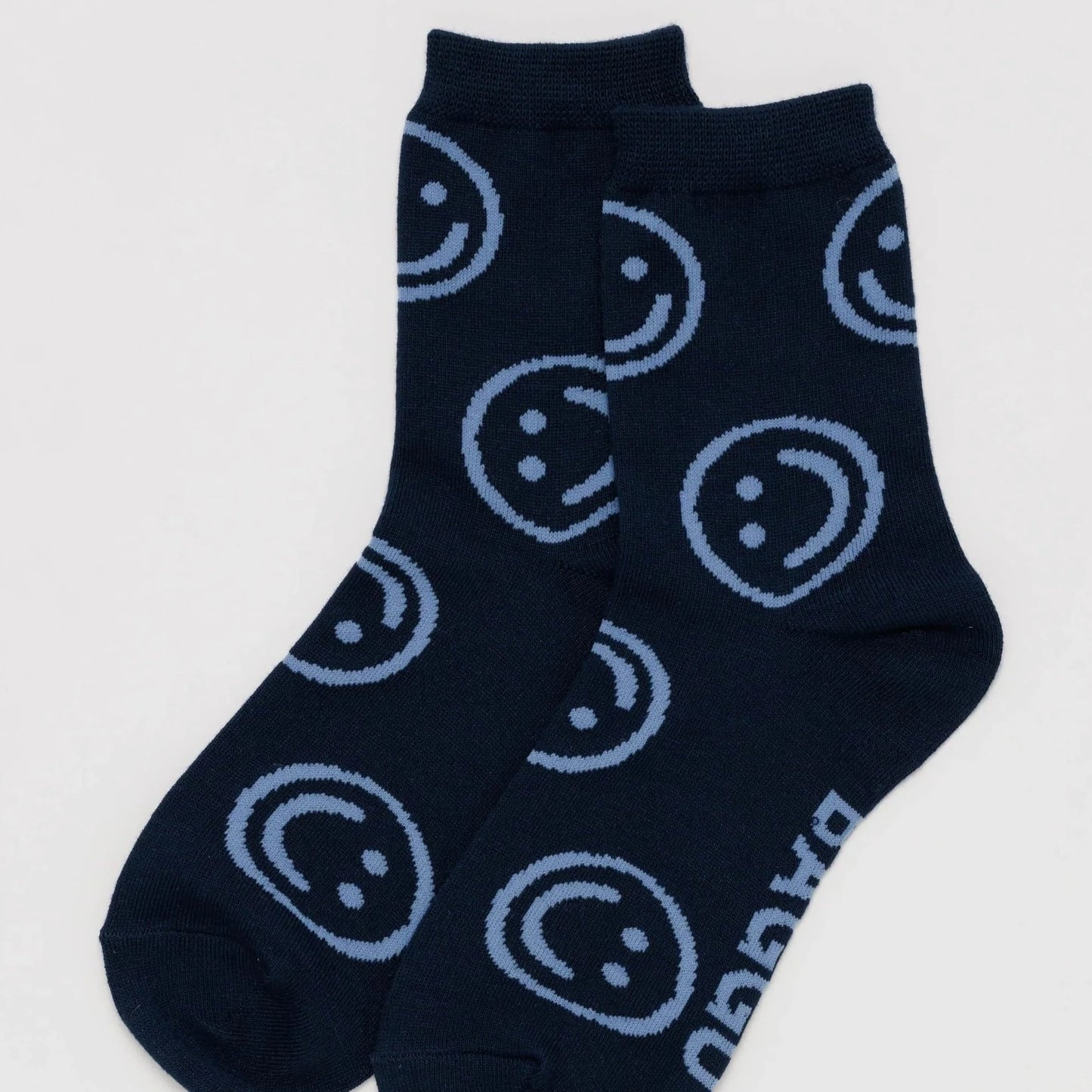 Navy Happy / Baggu Crew Sock