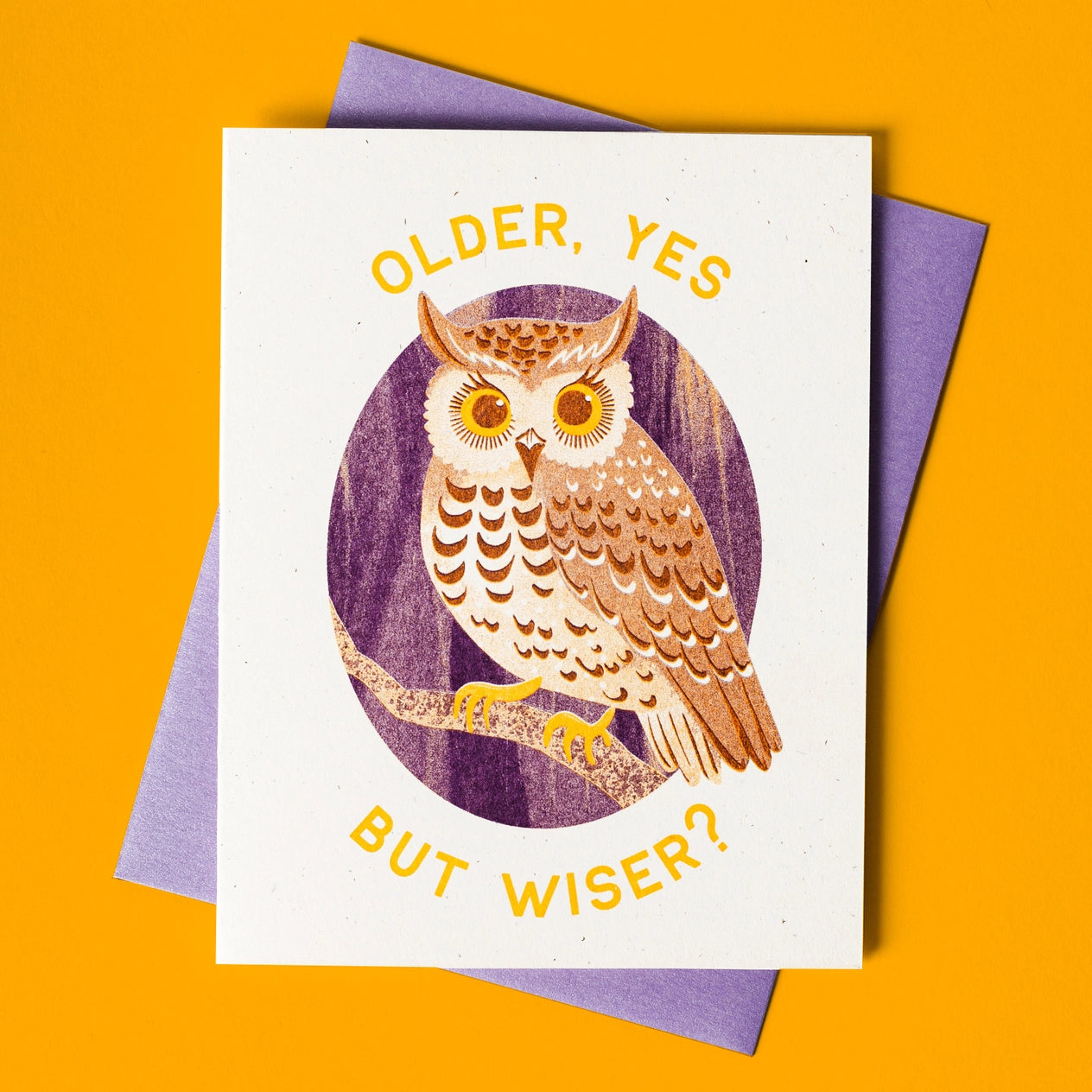 Older Owl - Risograph Birthday Card