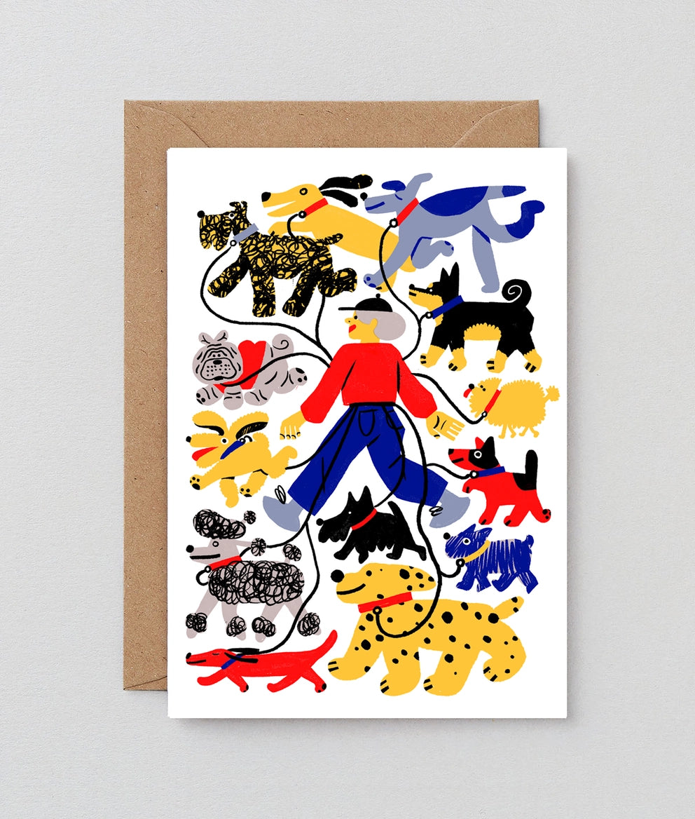 'NY Dog Walker' Greetings Card
