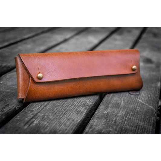 Student Leather Pencil Pouch / Brown · Galen Leather Co.