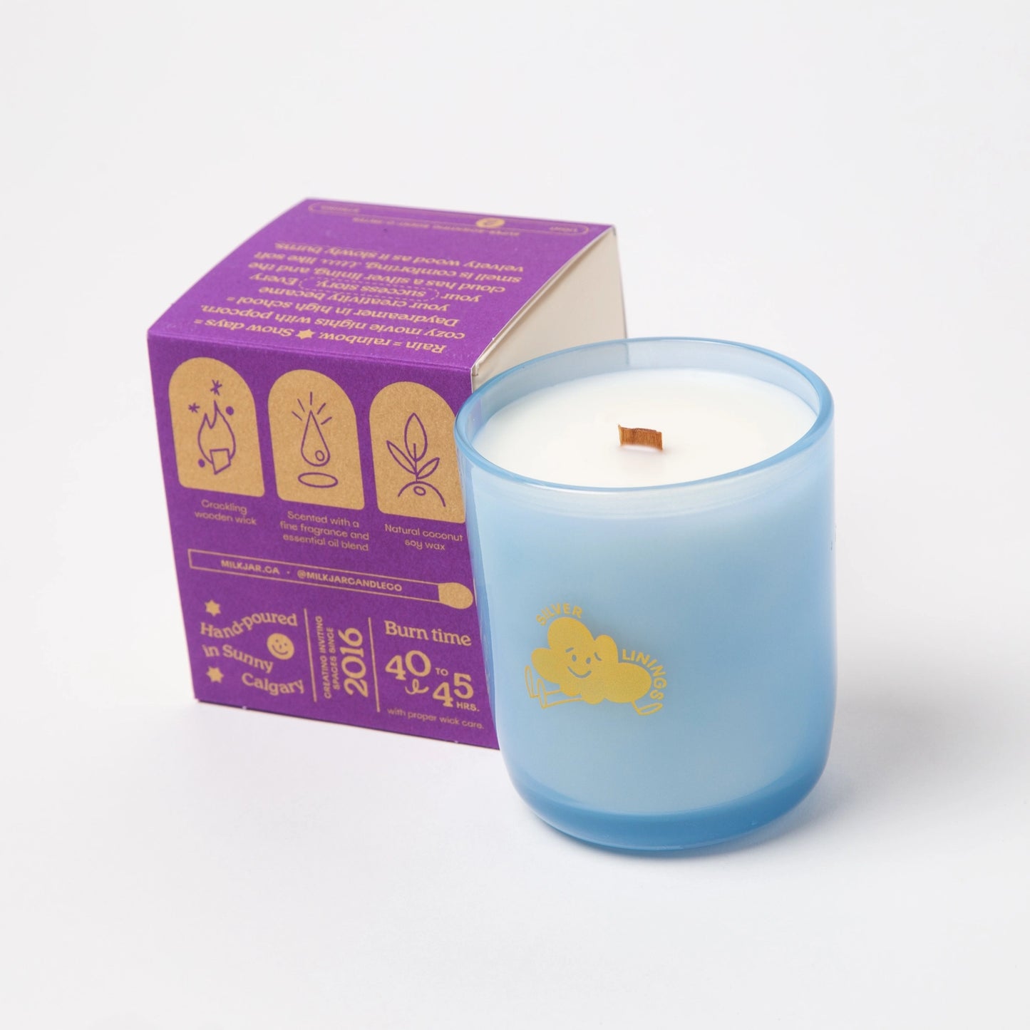 Silver Linings (Palo Santo & Oud) Coconut Soy 8oz Candle · Milk Jar Candle Co.