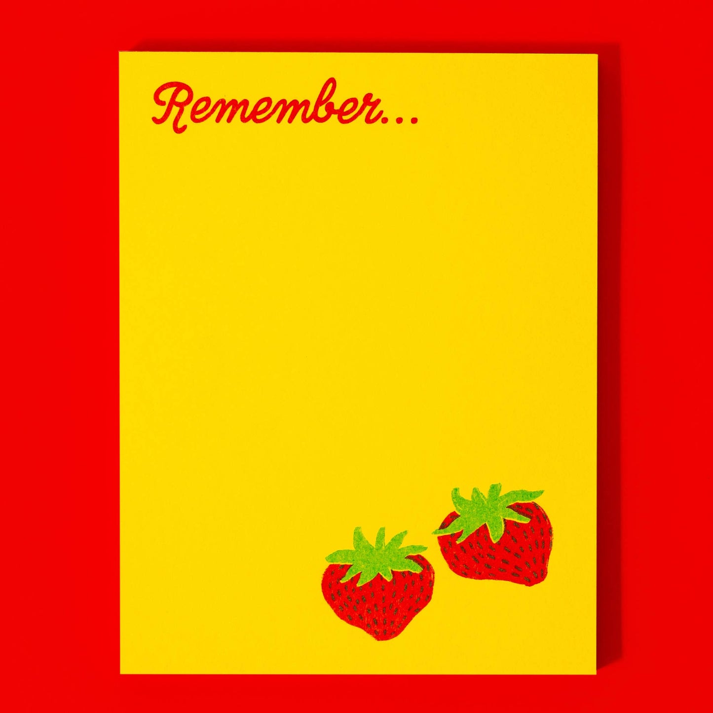 Remember Strawberry Risograph Notepad · Bromstad Printing Co.