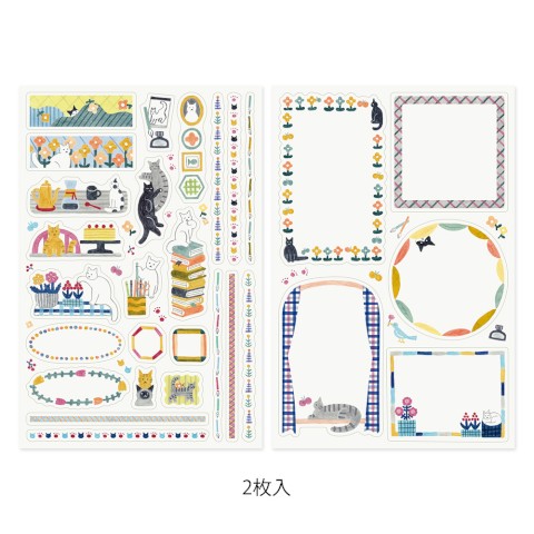 Cat Yuru Log Sticker Sheets · Midori