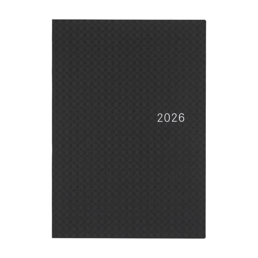 2026 Hobonichi Techo A5 English HON / Paper Series: Black Gingham《January Start | English | A5》