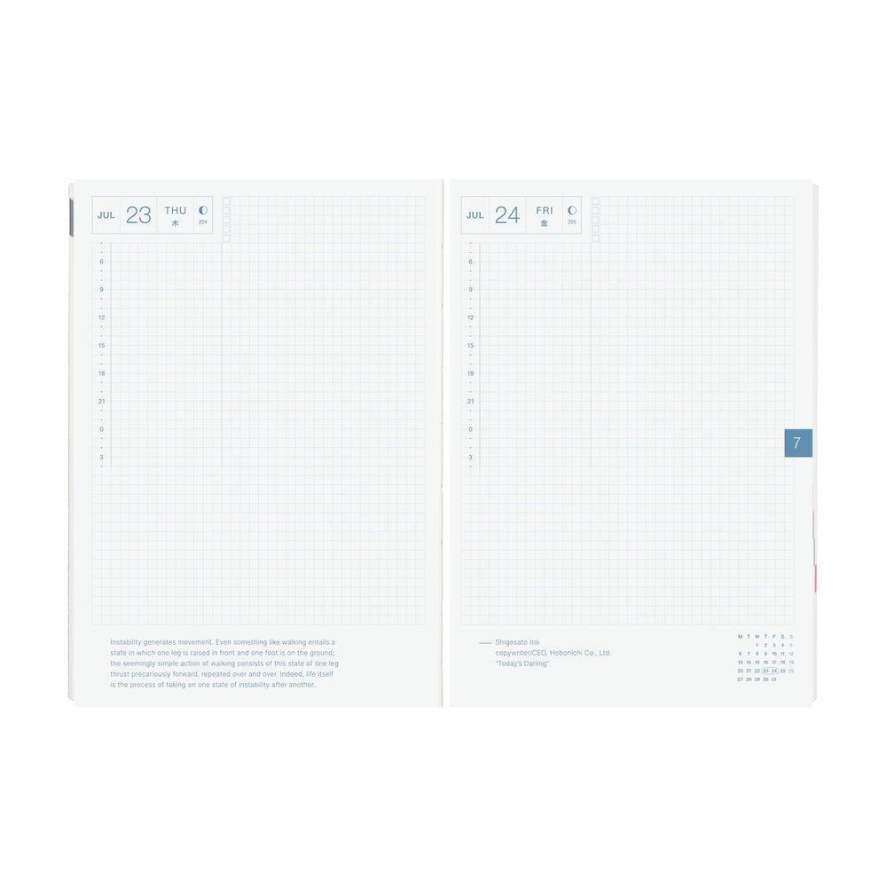 2026 Hobonichi Techo A5 English HON / Paper Series: Black Gingham《January Start | English | A5》