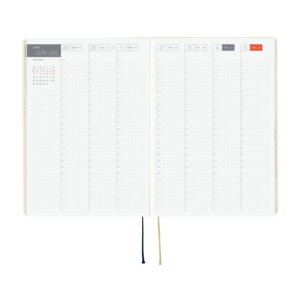 2026 Hobonichi Techo A5 English HON Slash / Ivory《January Start | English | A5》