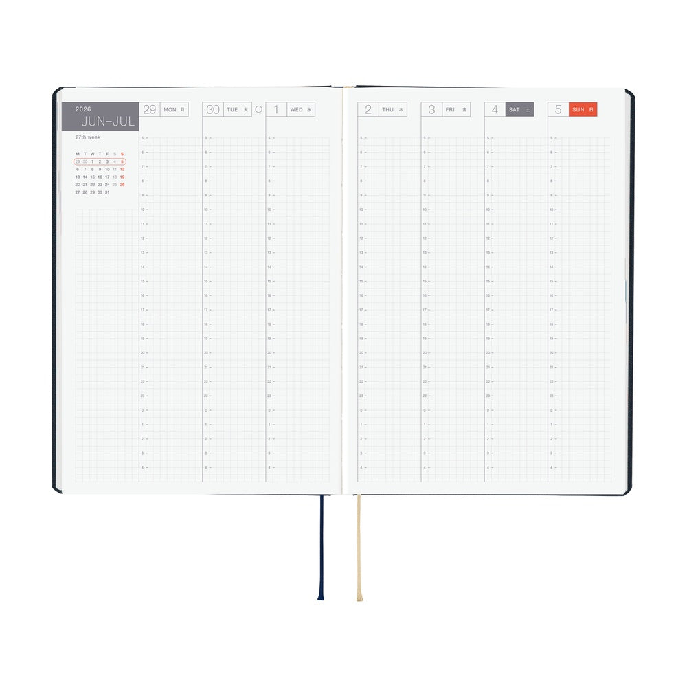 2026 Hobonichi Techo A5 English HON Slash / Navy《January Start | English | A5》