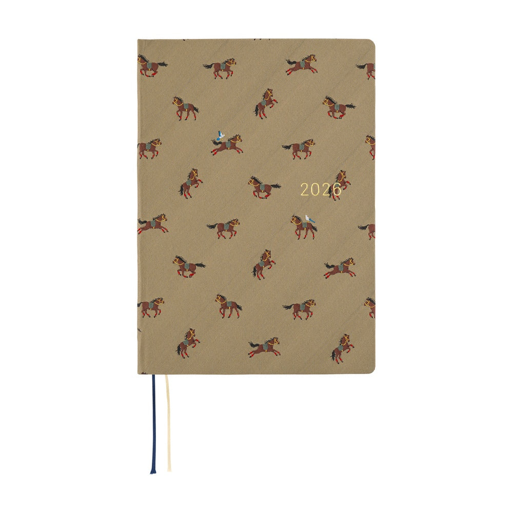 2026 Hobonichi Techo A5 English HON / Bow & Tie: Galloping Horses《January Start | English | A5》