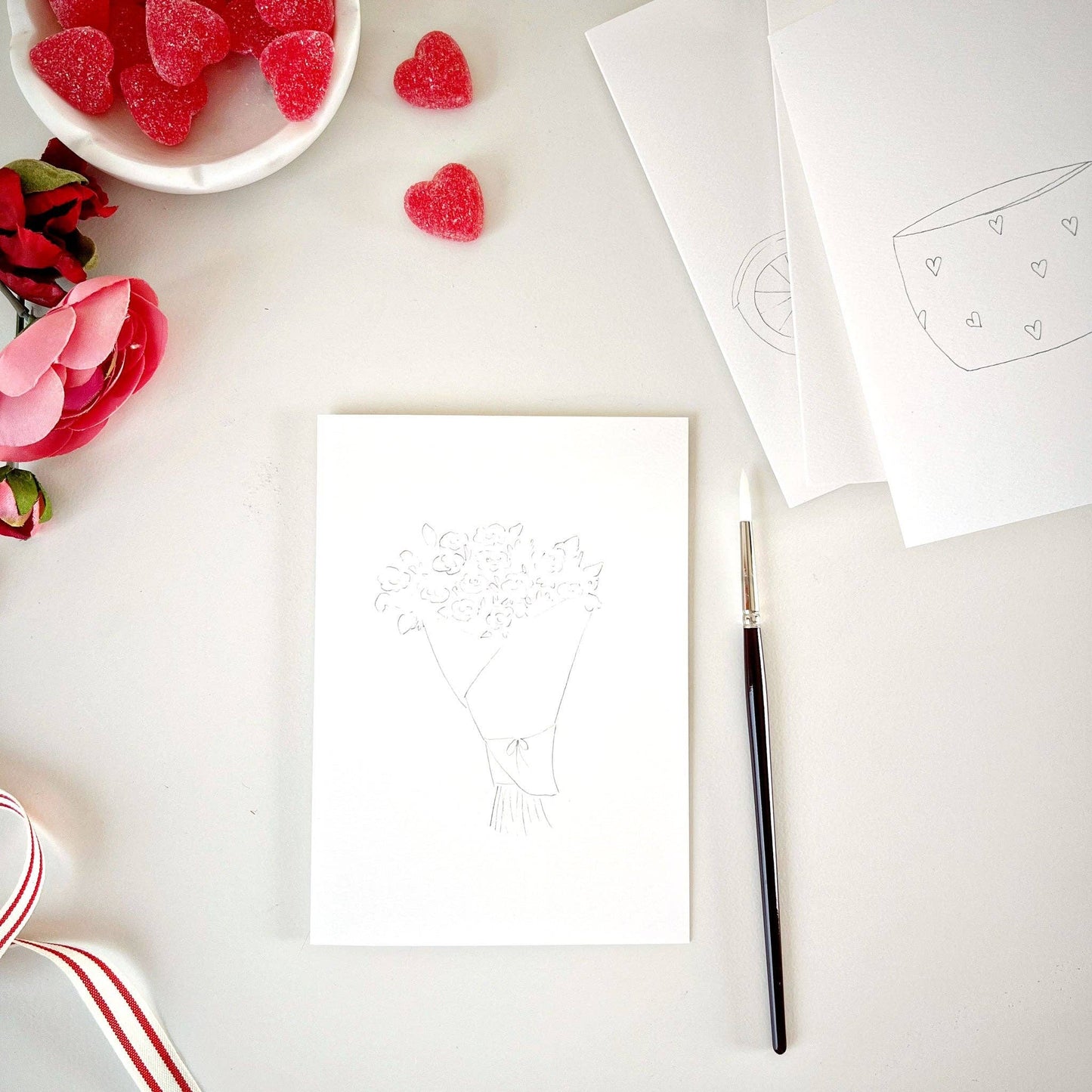 Love Sweet Love Paintable Notecard · emily lex studio