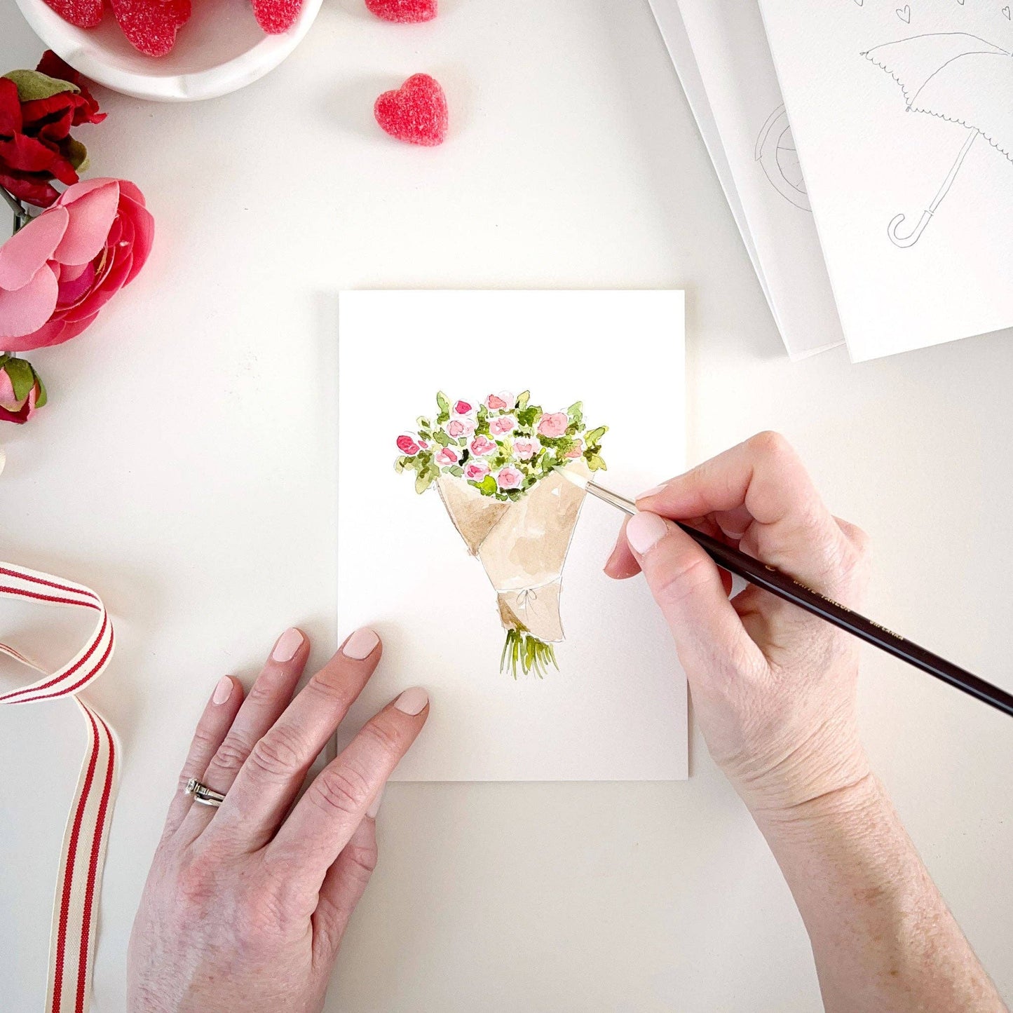 Love Sweet Love Paintable Notecard · emily lex studio