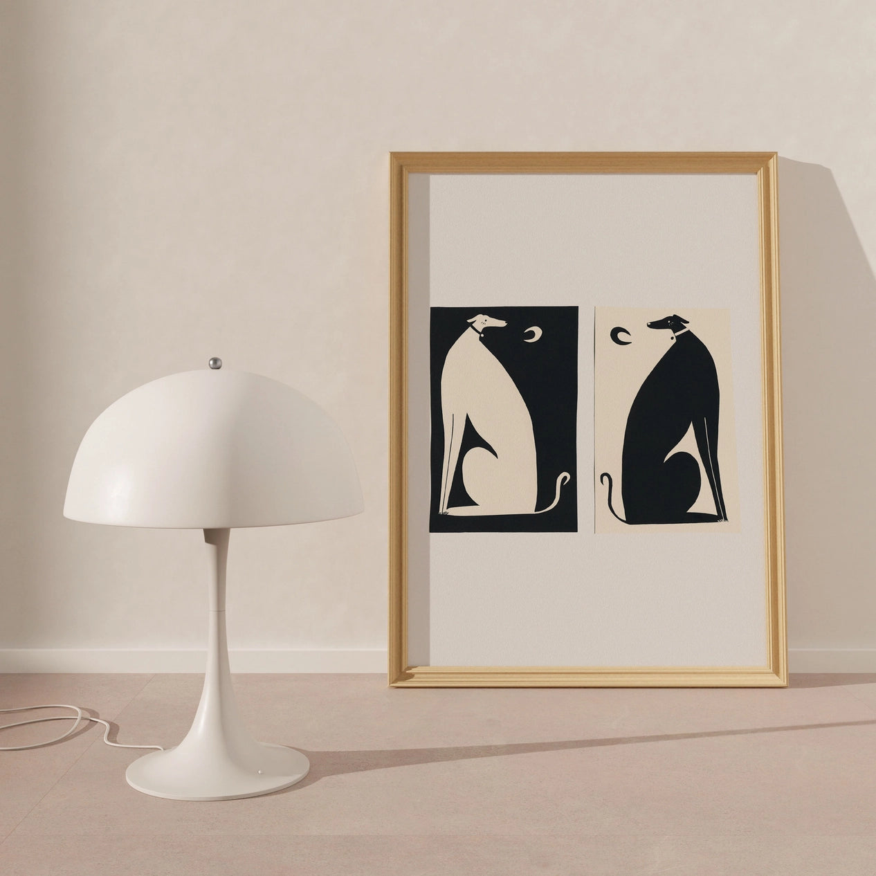 Negative / Positive Dogs Art Print - A5