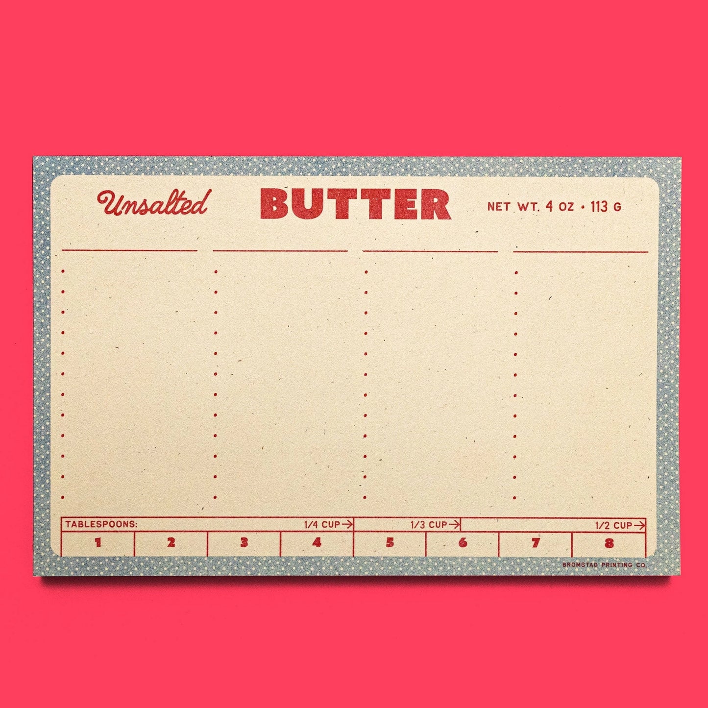 Butter Risograph Notepad · Bromstad Printing Co.