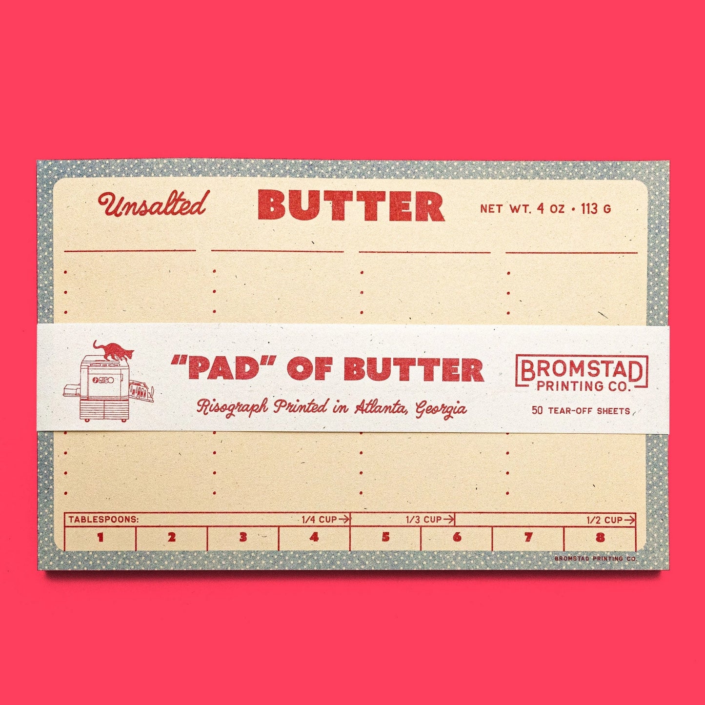 Butter Risograph Notepad · Bromstad Printing Co.