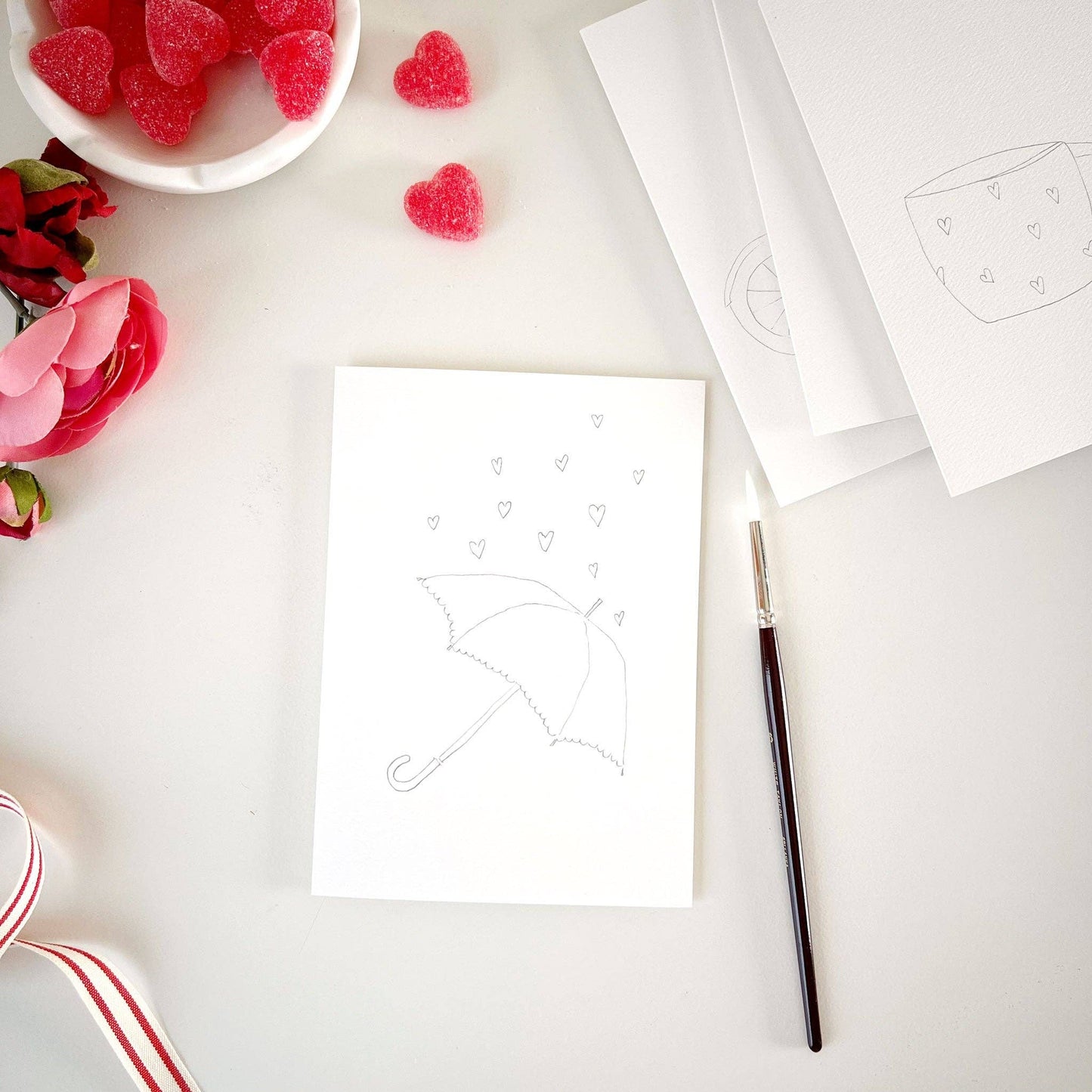 Love Sweet Love Paintable Notecard · emily lex studio