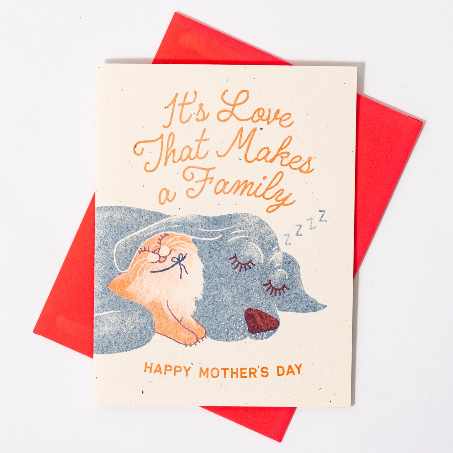 It's Love That Makes A Family - Risograph Mother's Day Card · Bromstad Printing Co.