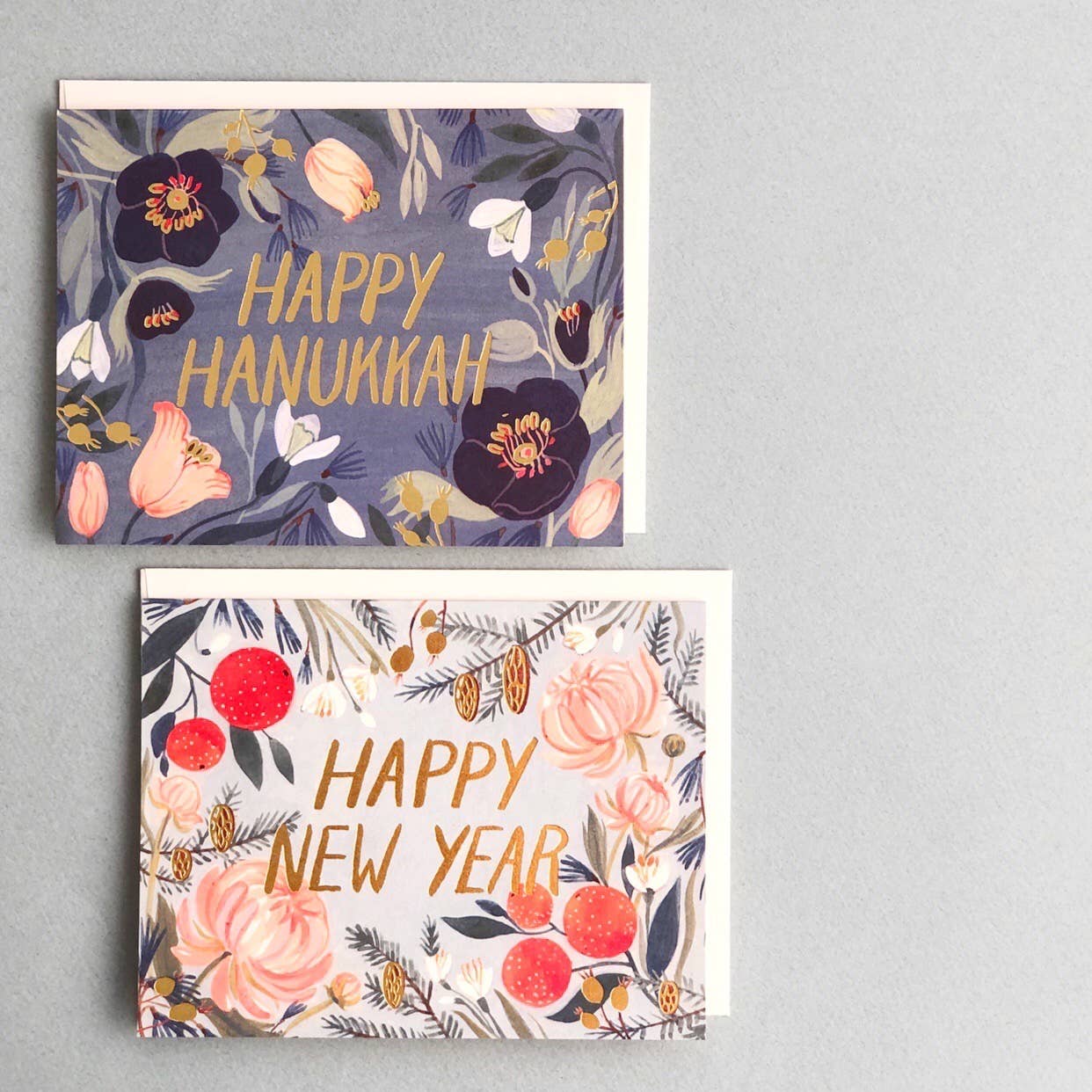Hanukkah Flowers Greeting Card · Red Cap Cards