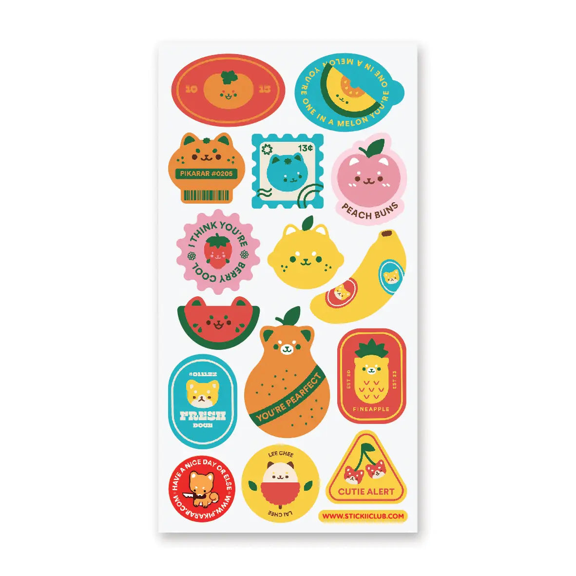 Pearfect Fruit Labels Sticker Sheet · STICKII