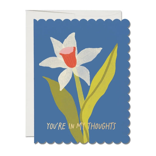 Scalloped Daffodil Sympathy Greeting Card