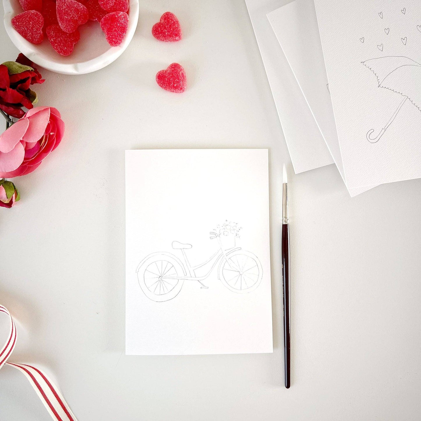 Love Sweet Love Paintable Notecard · emily lex studio