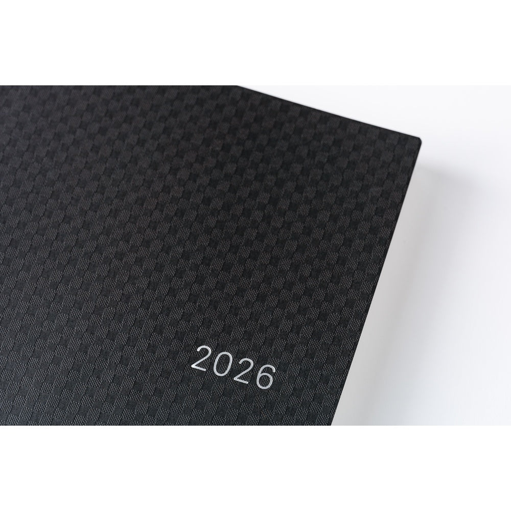 2026 Hobonichi Techo A5 English HON / Paper Series: Black Gingham《January Start | English | A5》