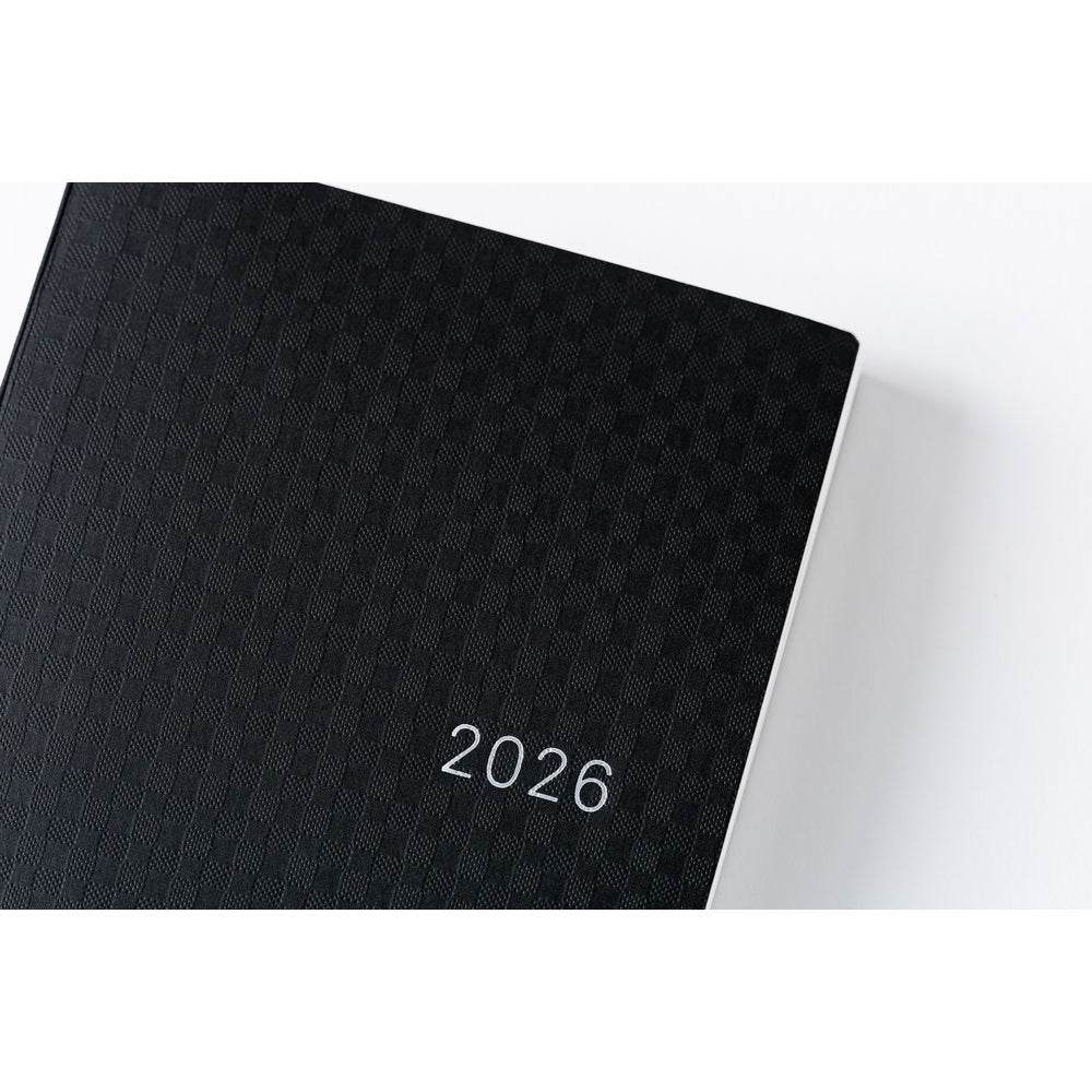 2026 Hobonichi Techo A6 English HON Paper Series: Black Gingham 《January Start | English | A6》