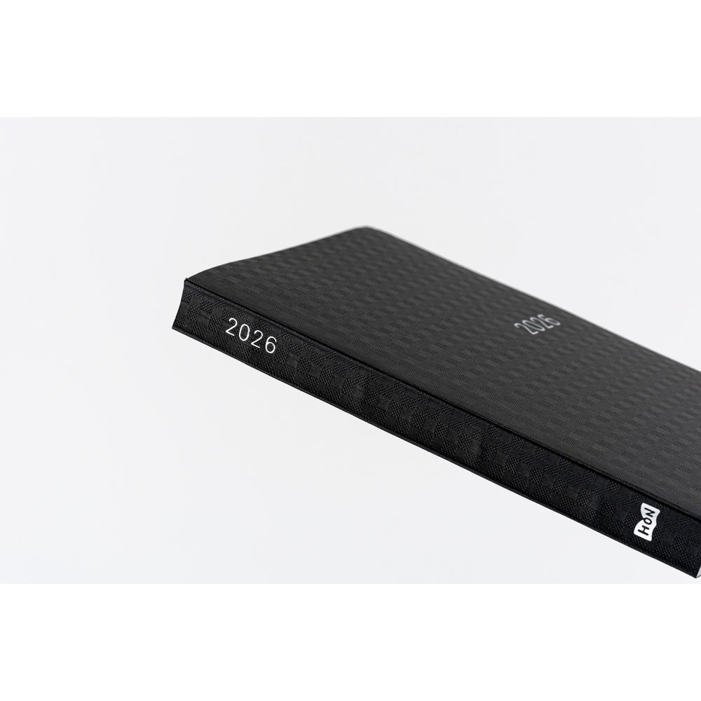 2026 Hobonichi Techo A6 English HON Paper Series: Black Gingham 《January Start | English | A6》