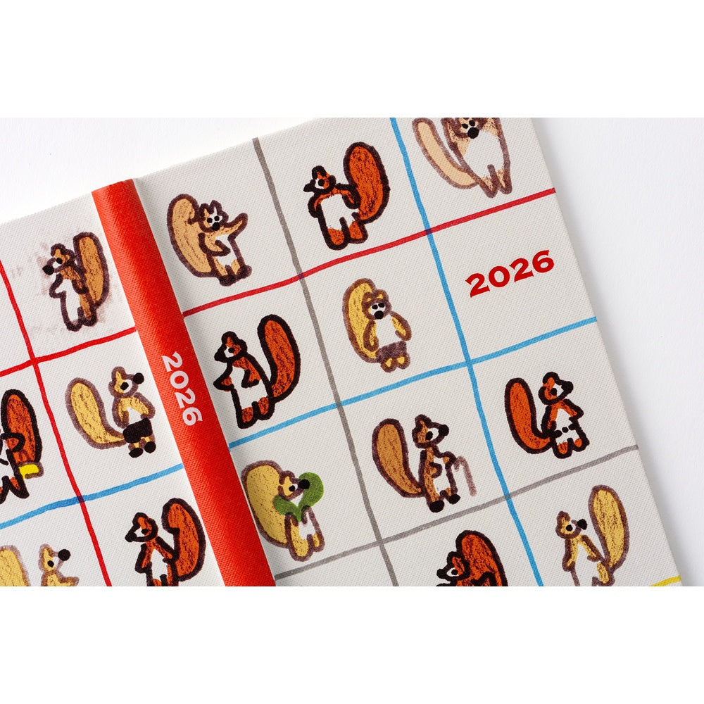 2026 Hobonichi English Weeks / 100%ORANGE: Squirrel’s Moving Day《January Start | English》