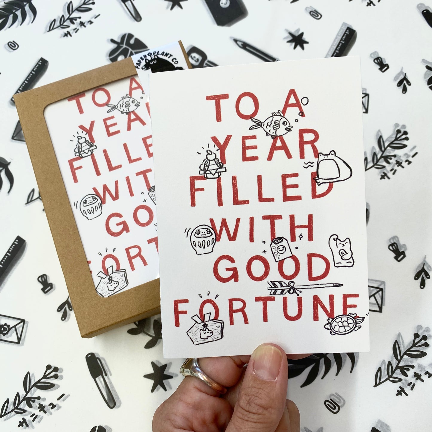 'To A Year Filled With Good Fortune' Card Set of 6 - New Years Cards