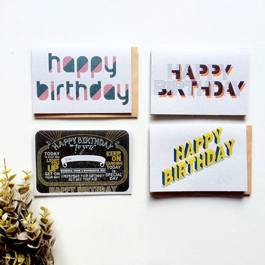 Letterpress Birthday Card Typography 05 · Yamamoto Paper