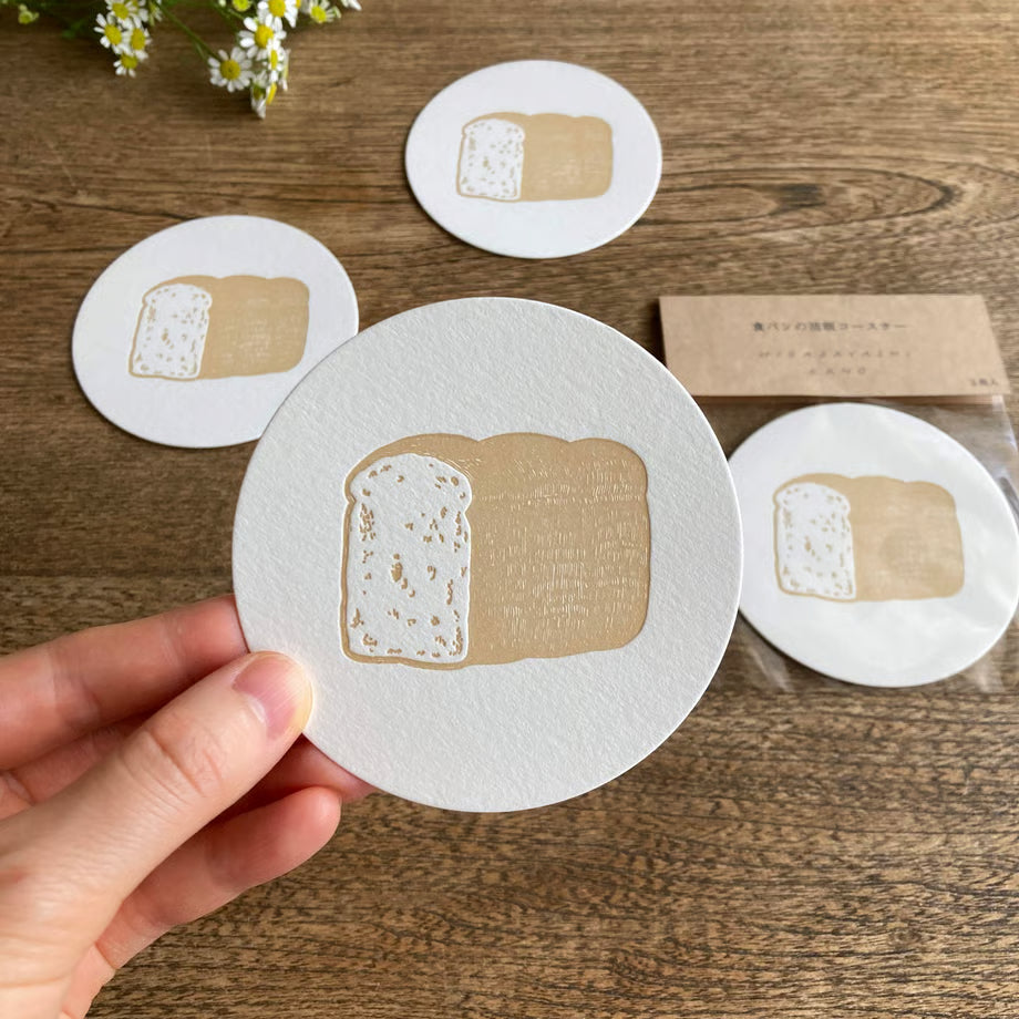Letterpress Bread Coaster Set · Hirabayashi Kano