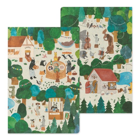 Forest Animal Yuru Log B6 Notebook · Midori