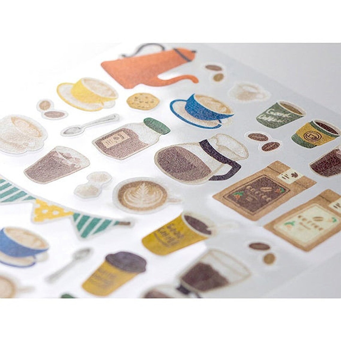 Marché Washi Sticker Sheet - Coffee