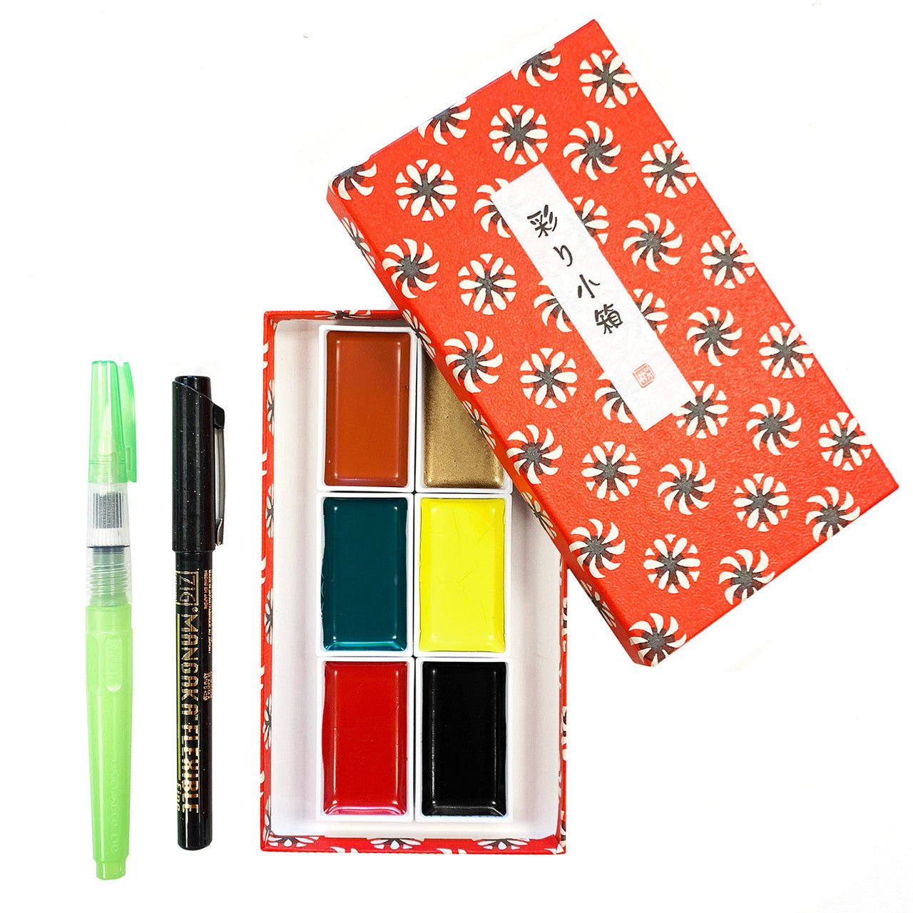 Irodori Kobako Gansai Tambi Watercolor Set · Red Set