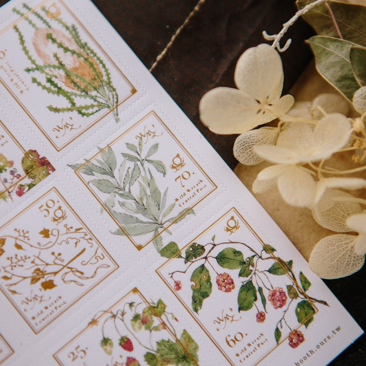 Wild Wreath Stamp Sticker Sheet · OURS Studio