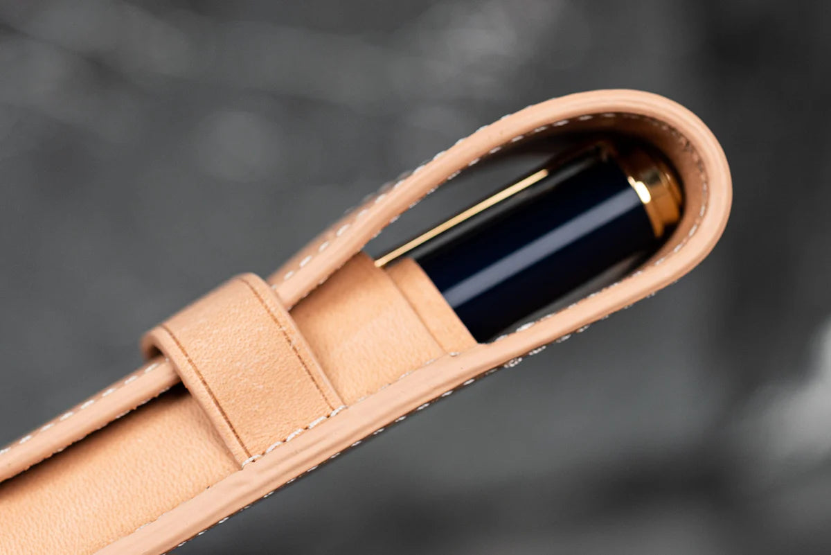 Leather Flap Pen Case / Un-dyed Two Pens · Galen Leather Co.