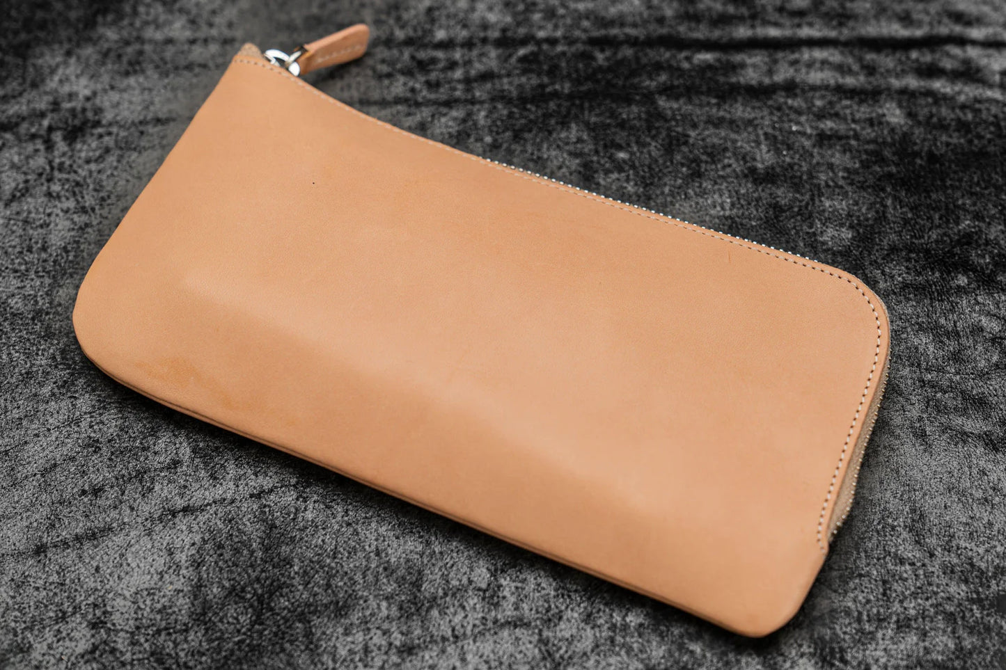 Leather Zippered Pen Pouch / Un-dyed 4 Slots · Galen Leather Co.