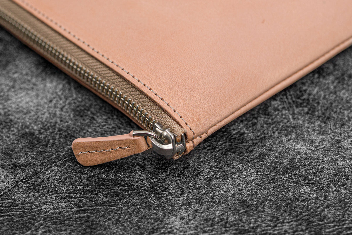 Leather Zippered Writers Bank Bag / Un-dyed · Galen Leather Co.