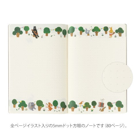 Forest Animal Yuru Log B6 Notebook · Midori