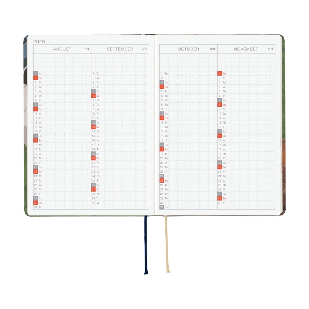 2026 Hobonichi Techo A6 HON / Hiroko Kubota: Waiting on the Chord《January Start | English | A6》