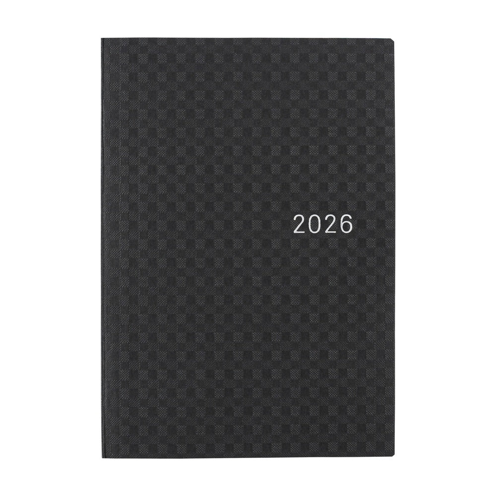 2026 Hobonichi Techo A6 English HON Paper Series: Black Gingham 《January Start | English | A6》