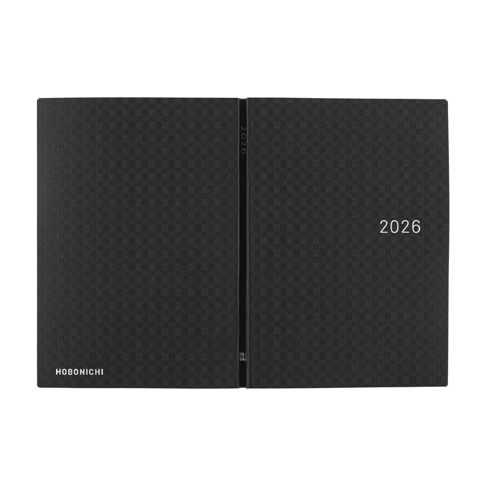 2026 Hobonichi Techo A6 English HON Paper Series: Black Gingham 《January Start | English | A6》