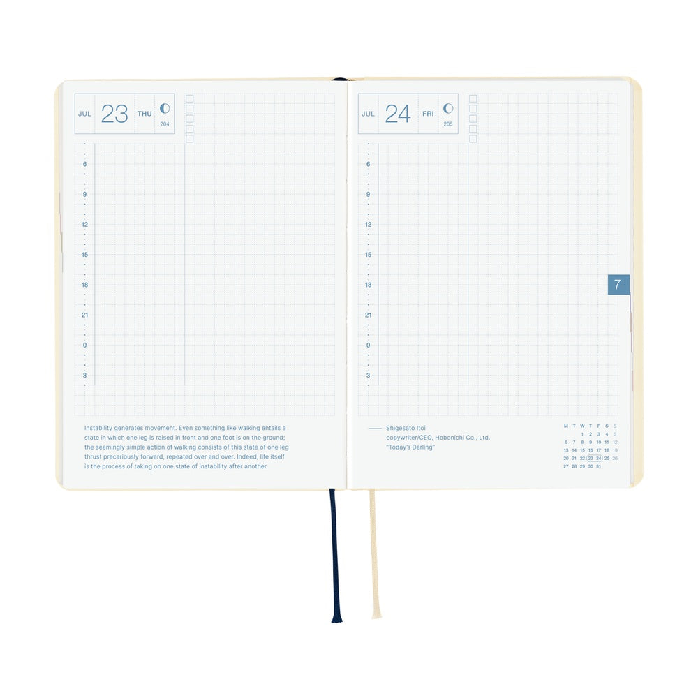 2026 Hobonichi Techo A6 English HON Slash / Ivory《January Start | English | A6》